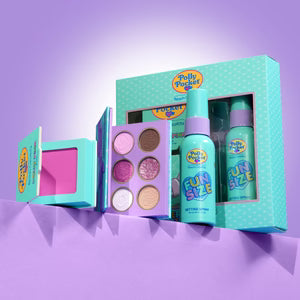 Polly Pocket X Beauty Creations - Set de Paleta de Sombras, Spray Fijador Y Rubor - Here Comes The Fun