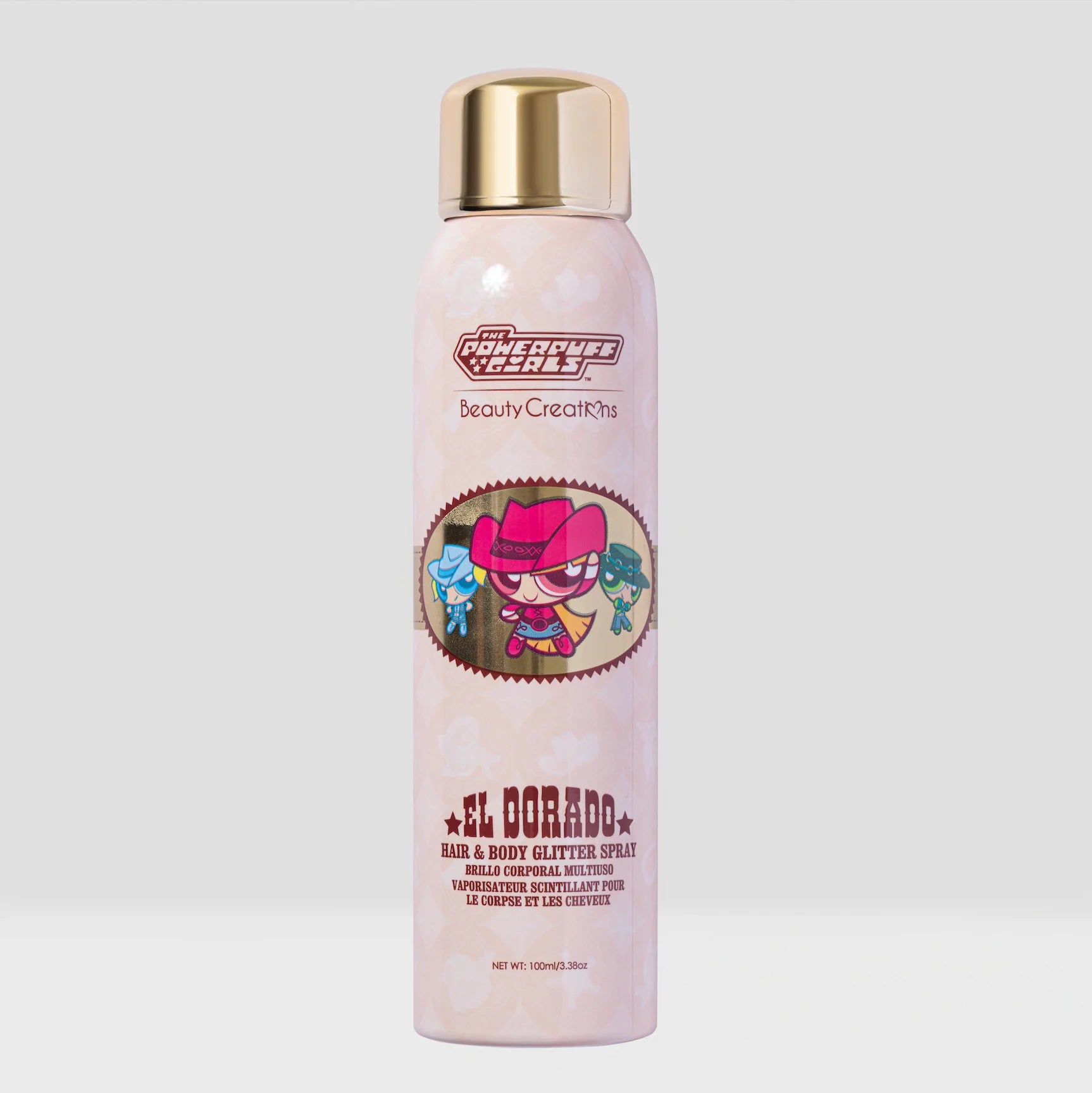Powerpuff Girls X Beauty Creations - Spray De Glitter Para Cuerpo Y Cabello - El Dorado